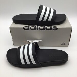 Adidas Adilette‎ Comfort Slides Black White Size 12 Men 13 Women GZ5891 New